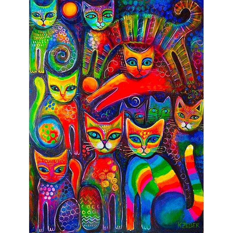 

Алмазная картина, полная круглая, круглая, с животными, Алмазная вышивка, пейзаж, ручная работа, кошка, собака, подарок, домашний декор Full Round 20x30CM