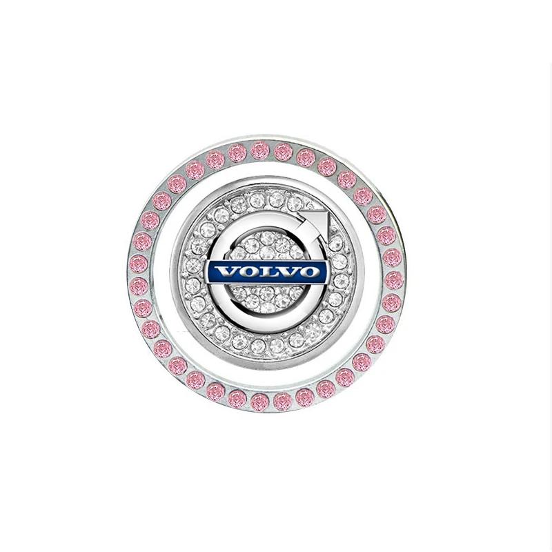 

Car Start Switch Button Auto Decorative Diamond Stickers For Volvo Rdesign XC60 XC90 XC40 V50 V60 V40 EX30 S60 C30 V70 S90 AWD рожевий
