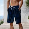 Men s Blue Ink Splatter Print Beach Shorts Quick Dry Drawstring Casual Shorts With Pockets For Summer Swimming Surfing