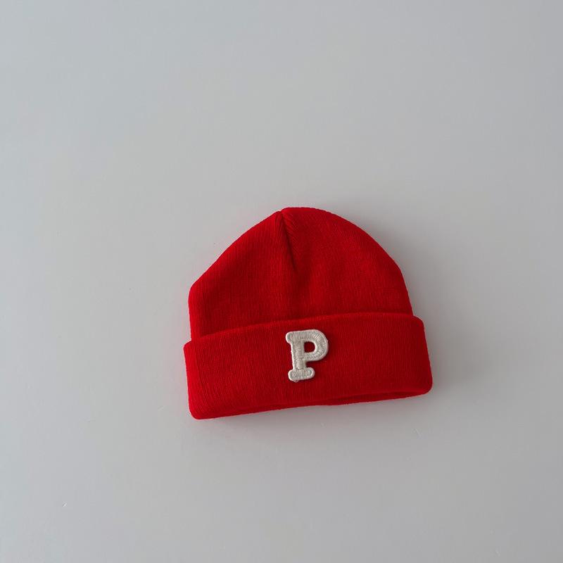 Baby Knit Letter Beanie Hat Autumn Winter Warm Soft Toddler Kids Simple Pullover Cap for Boys Girls Newborn Accessories