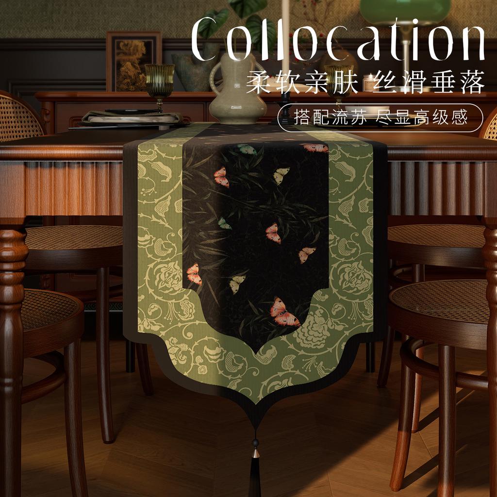 Medieval Table Flag Light Luxury High-End Dining Table Flag Cloth Tablecloth Long Cotton And Linen Fabric Shoe Cabinet Tv Cabinet Bucket Cabinet Cover