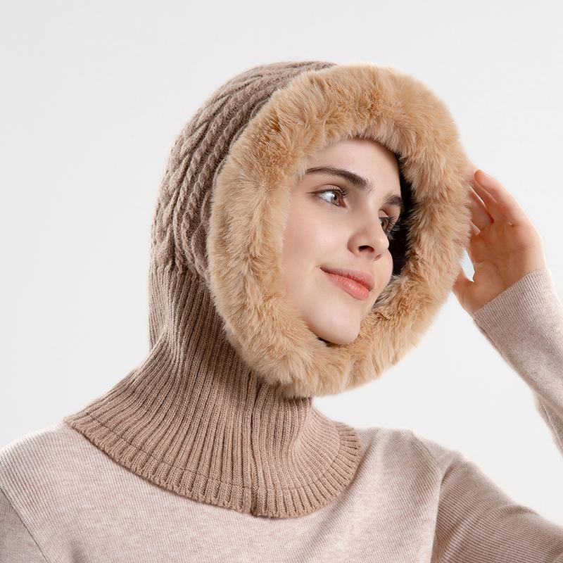 Winter Warm Fur Hats For Women Russia Skullies Beanies Outdoor Plush Knitted Hat Windproof Thermal Hood Earflap Caps