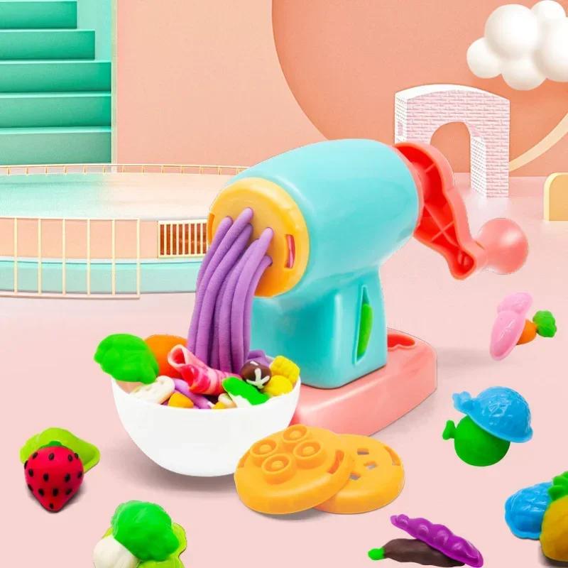Non-Toxic Creative Diy Handmade Mold Tool Ice Cream Noodles Machine Colorful Plasticine Making Toys Kids Play House Toys Colored Clay Gift
