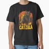 Catzilla 02 King of Monster Gift T Shirt for Cat Lover Short Sleeve Graphic Tee Cute Kitty Y2k Clothes All Size Tops