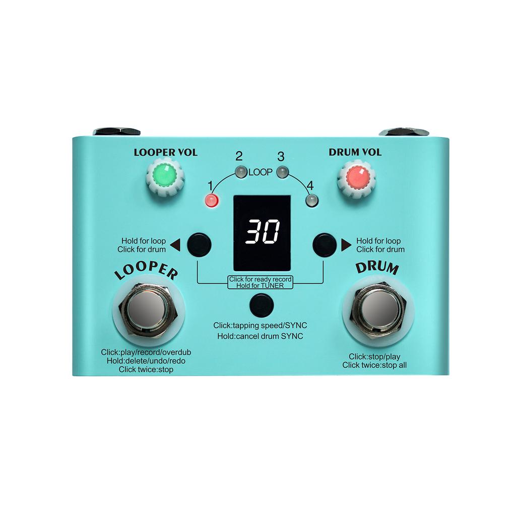 M VAVE LOST TEMPO Effect Pedal Drum & Looper Effector Mini 2 in 1 Looper & Drum Machine Double Footswitch Looper Pedal