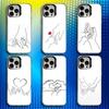 Warmth H-Holding Hands Phone Case For iPhone 16,15,14,13,12,11,Mini,Pro,SE,MAX White Matte Shockproof Cover