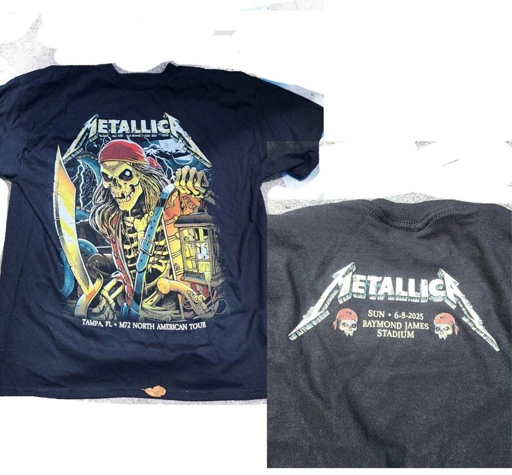 Metallica Тампа-Бэй Флорида Pop Up Shop 2025 8 июня Репринт Унисекс Футболка S