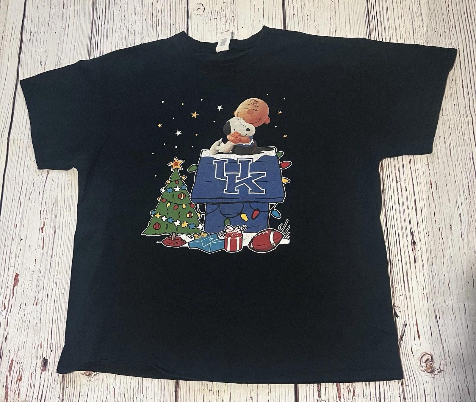 Charlie Brown Kentucky Wildcats T Shirt Football Snoopy Christmas XL Rare M