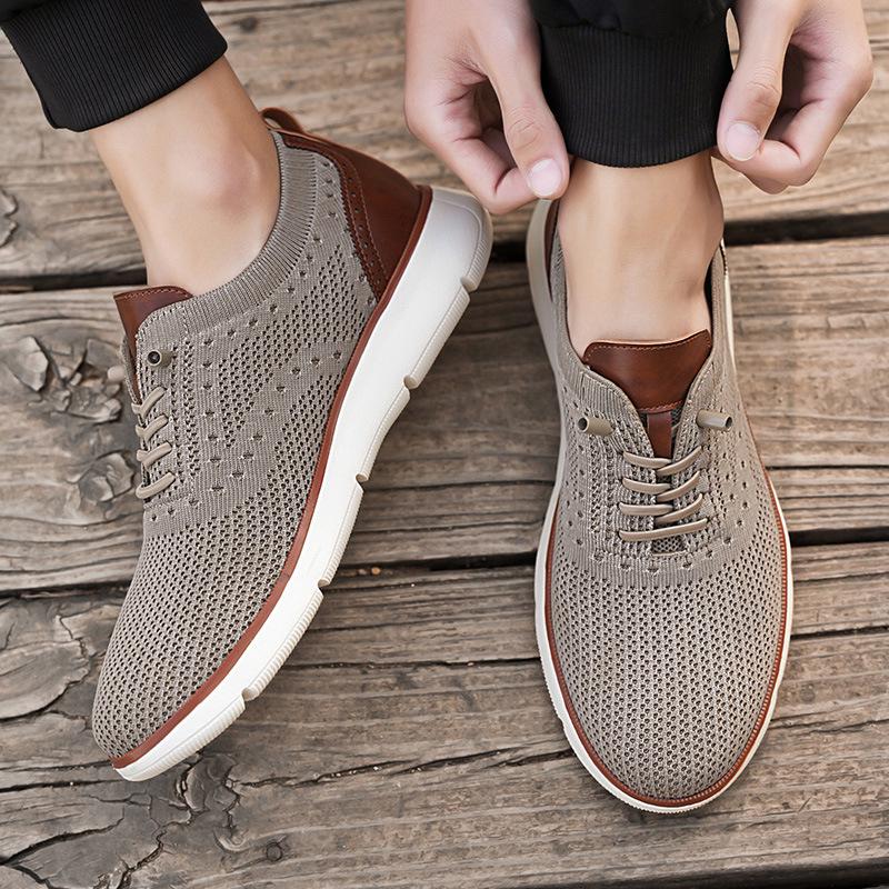 Spring/Summer Men's Lightweight Breathable Slip-on Sport Casual Shoes, Fashionable Dad Style, Plus Size Up to 48