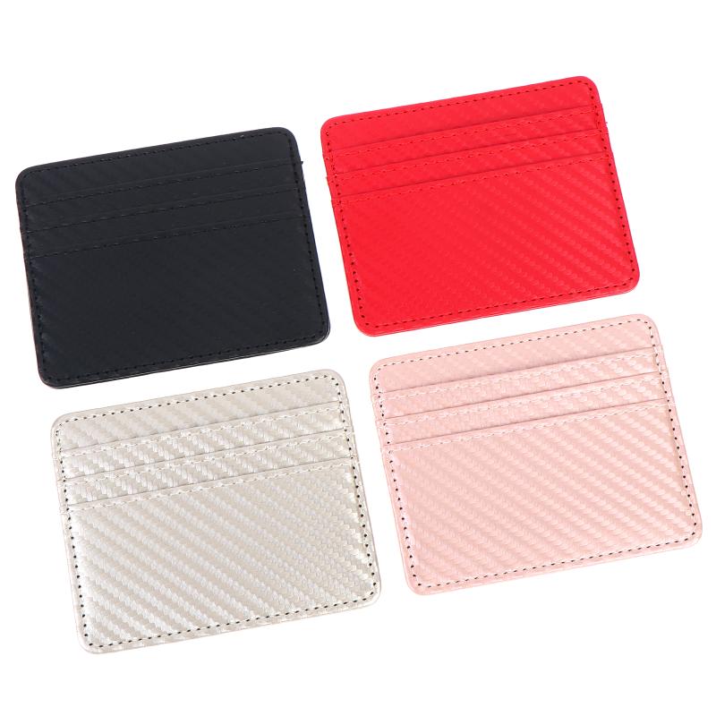 Slim Women Card Holder Wallet Pu Leather Women'S Business Credit Card Case Bag Student Id Bus Card Cover Purse