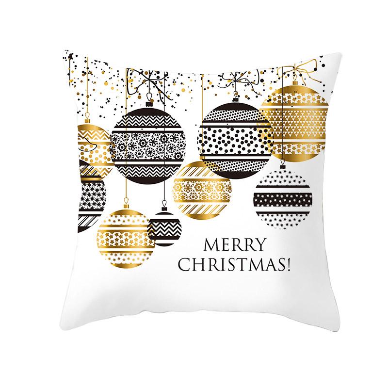 White Christmas Pillow Case Cute Santa Claus Elk   Cover Winter Snowflake Decorative Cases