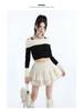 Velvet High-Waist A-line Skirt: Women's Sweet Hepburn Style for Spring/Autumn