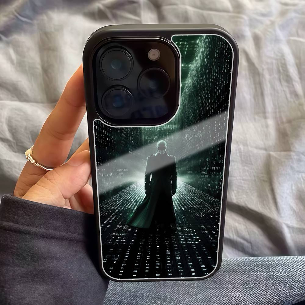 

T-The M-Matrix Phone Case Black Hard Plastic Phone Case For Iphone 17 Air 16 15 14 13 12 11 Pro Max PC TPU Ins Case iPhone 15