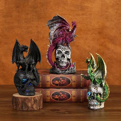 Halloween Kampfdrache Resin Galionsfigur Schädel Zuhause Desktop Eingang Dekoration Geschenk