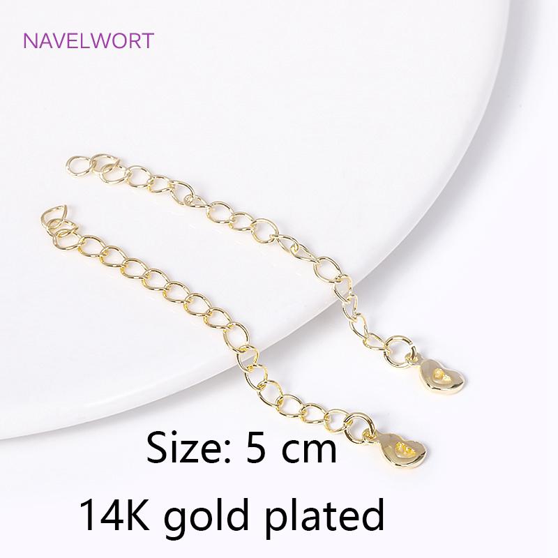 18K Gold Plated With Tag Extension Chain Brass Metal Extension Chains Connectors DIY Necklace Bracelet Jewelry Making Supplies