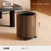 Wood Grain Trash Can Household Large Capacity with Universal Wheel Removable Kitchen Living Room Double Layer Trash Can