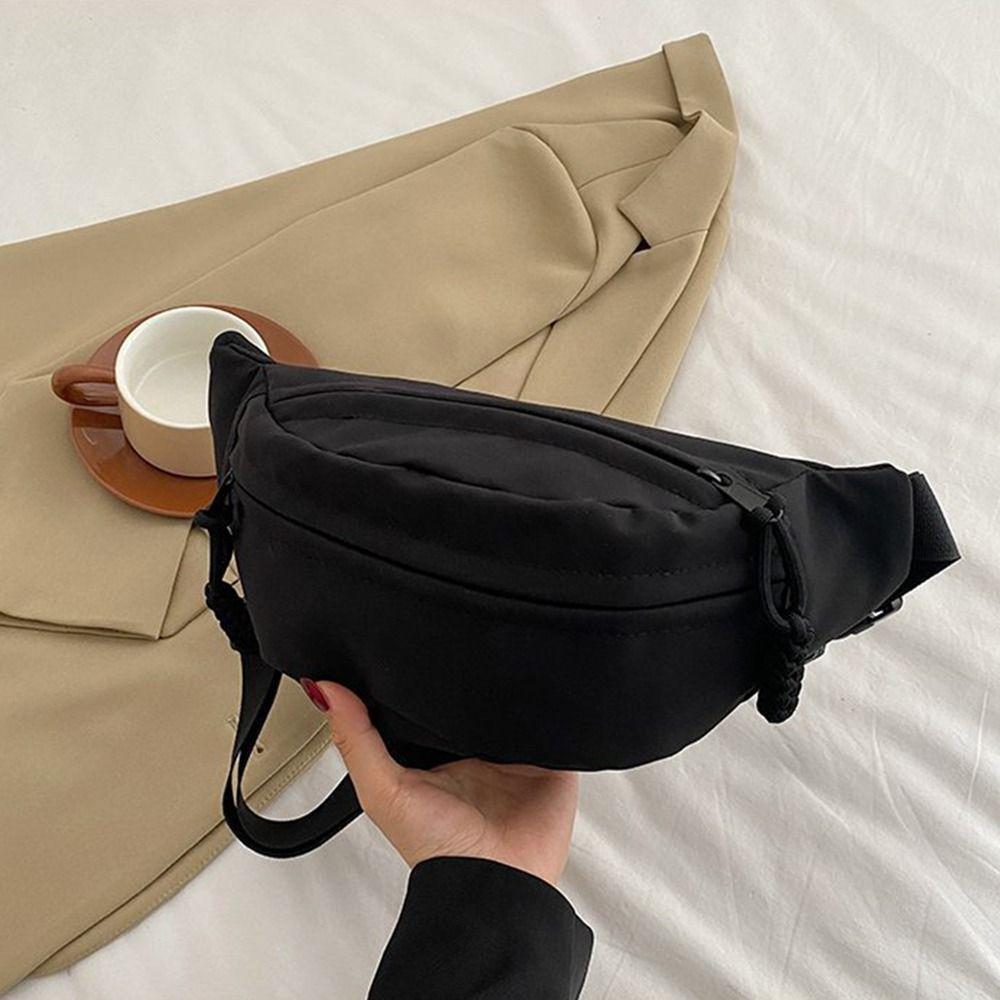 

Ladies Canvas Crossbody Bags Solid Color Women Sling Waist Pack Women s Chest Bag Waterproof Hiking Bag Handbags