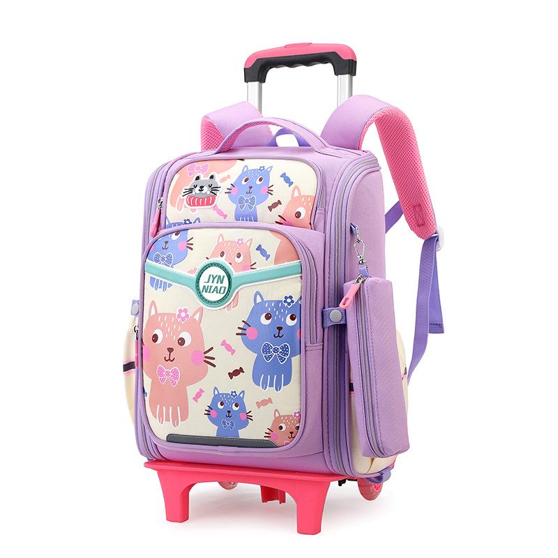 Lightweight Trolley School Bags for Grades 3-6: Detachable, Dual-Use Backpacks for Boys & Girls