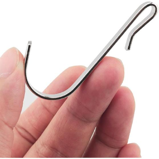 10PCS Stainless Steel J-Shaped Wire Rack Hooks - Hanging Sink Grid, Cabinet Door & Dormitory Hooks for Hanging Clothes - Bathroom & Kitchen Hanger -