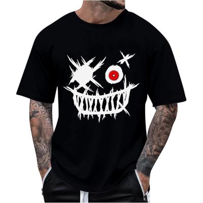Men Short Sleeve T Shirts Printed Graphic Shirt Tees Summer Fashion Casual Tops Hip Hop Streetwear Pullover Blouses