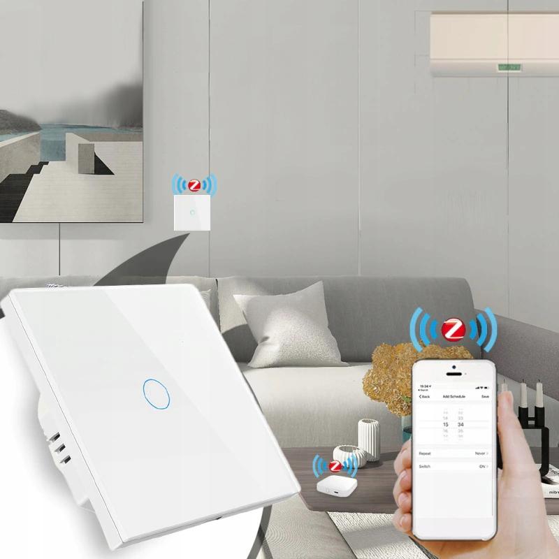 TUYA WiFi Touch Switch 3-circuit White #with N/without N