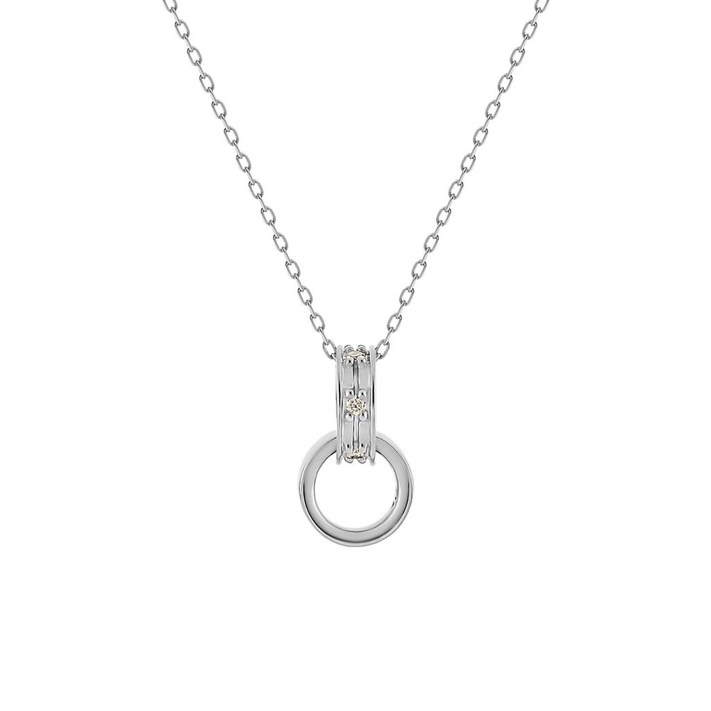 Official 10K White Gold Double Loop Birthday Gift for Includes Jewelry 112546123204 4℃ Necklace, Women, Case,
