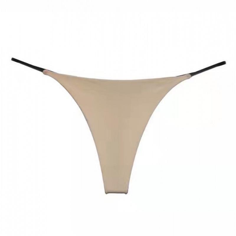 European and American Double-layer Thin-strap Sexy Thong Low-rise Printed Bikini Women's T-shaped Sex Panties Fitness Sports