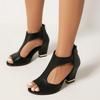 Sandali Estivi Bocca di Pesce Taglia Grande 43 Zip Posteriore 40 Tacco Alto Scarpe da Donna 18H1 Bianco Nero Rosso