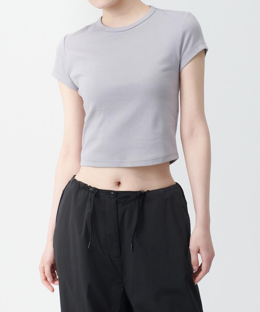 MUSINSA STANDARD WOMAN Women'S Slim Crop Crew Neck T-Shirt [Purple Grey]