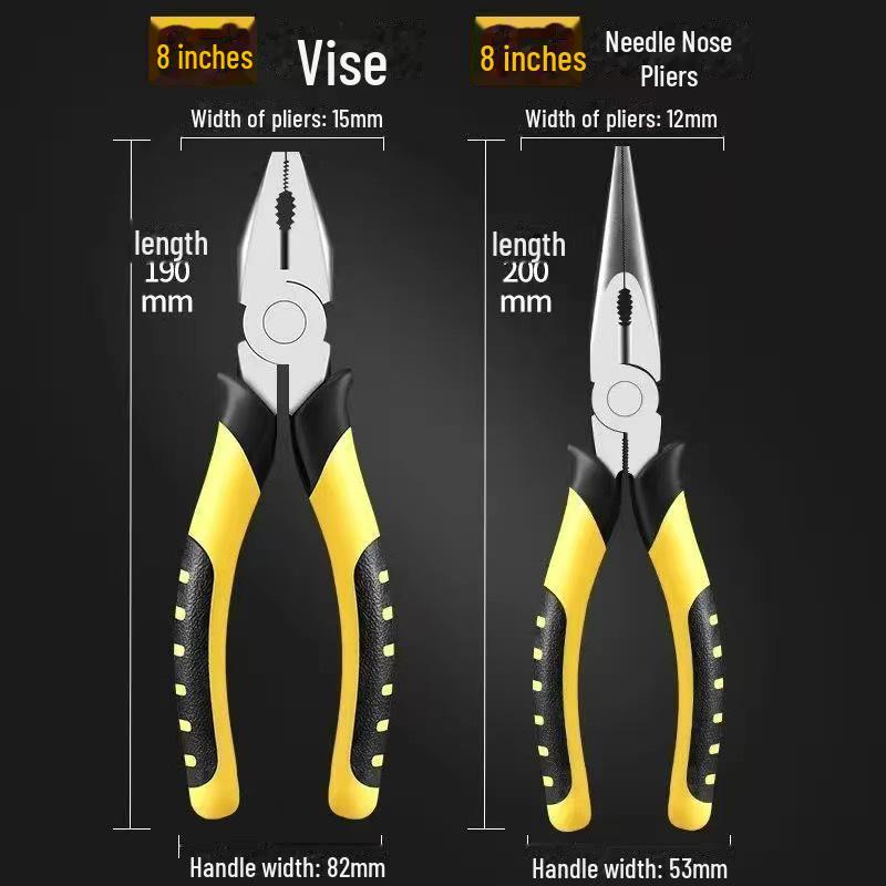 Yushuo Multi-Function Pliers Set: Needle-Nosed, Wire Cutters & Diagonal Pliers for Household & Industrial Use
