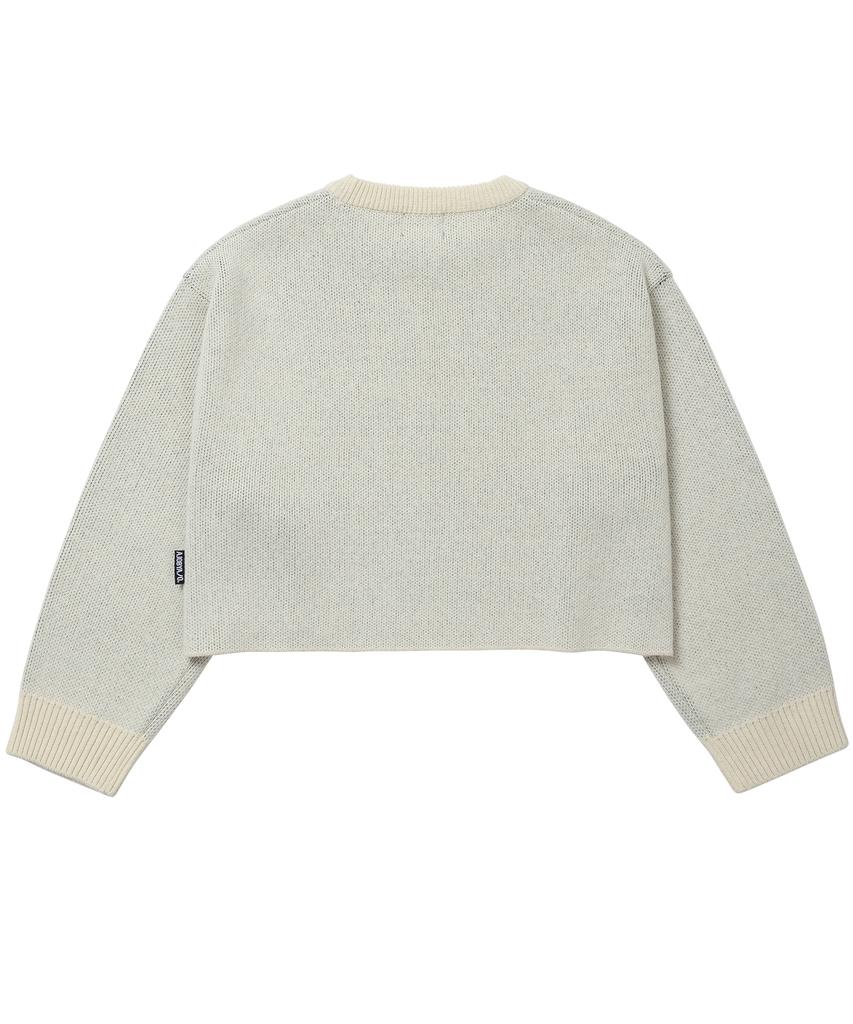 AJOBYAJO [Pba] Total Logo Cropped Sweater [Ivory]