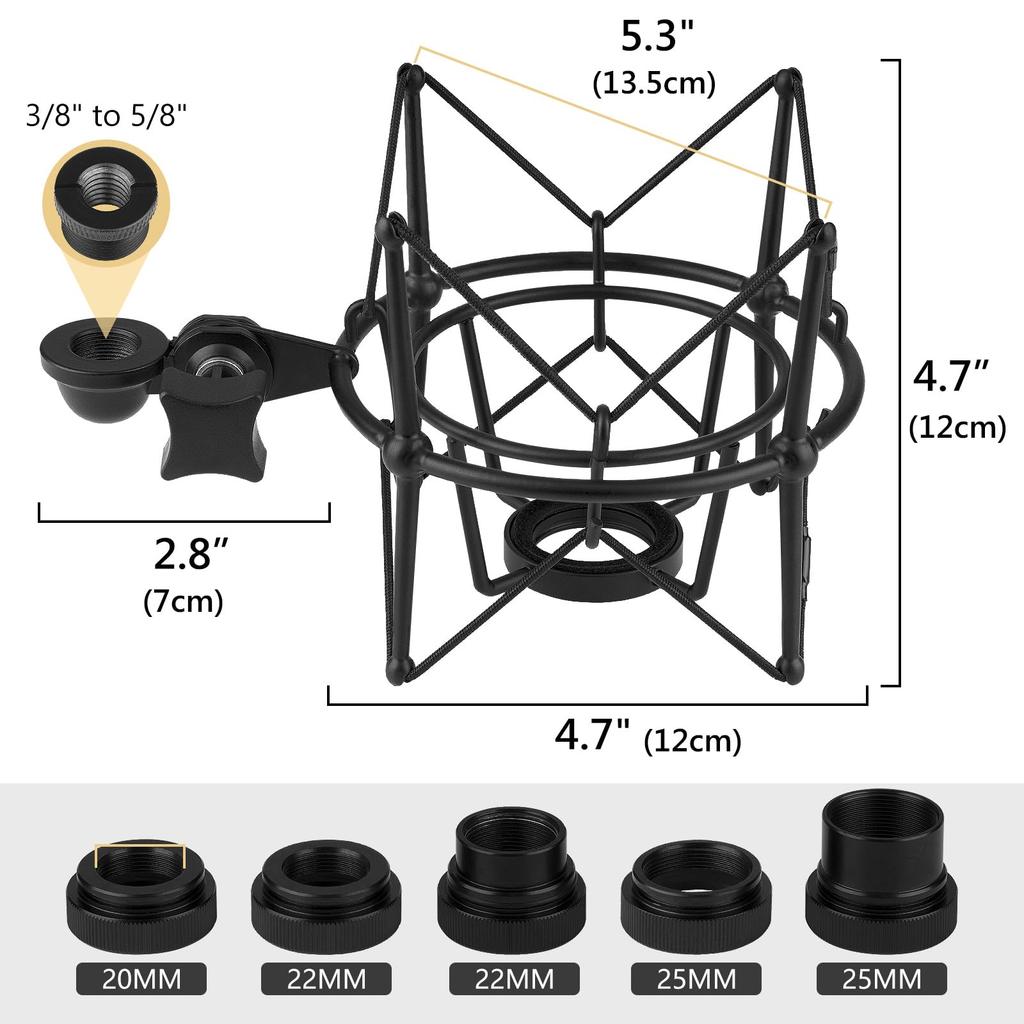 Geekria for Creators Microphone Shock Mount Compatible with Rode NT-USB, NT1-A, NT2-A, NT1000, NT2000, Procaster, and K2, Anti-Vibration Suspension