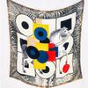 Bysifa|Fall Winter Silk Wool Scarf Shawl New Women Fashion Design  Head Neck Scarf Grey White Square Scarves Wraps 140Cm