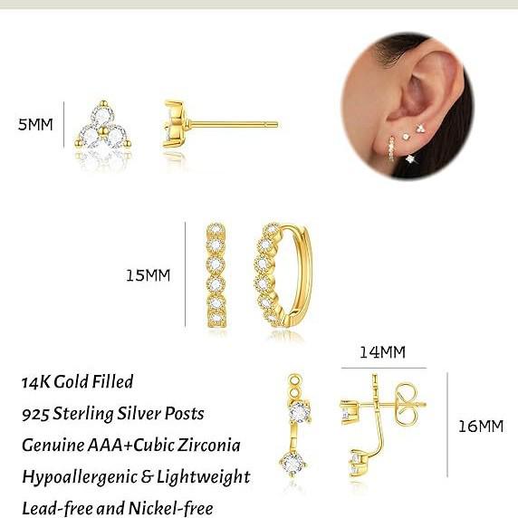 

Серьги-пусеты в корейском стиле из стерлингового серебра S925 с тремя бриллиантами, мини, ретро