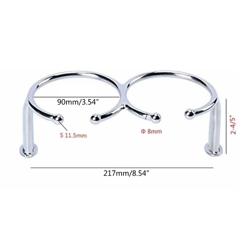Double Ring Cup Drink Holder Wearproof Stainless Steel Cup Bracket for Yacht