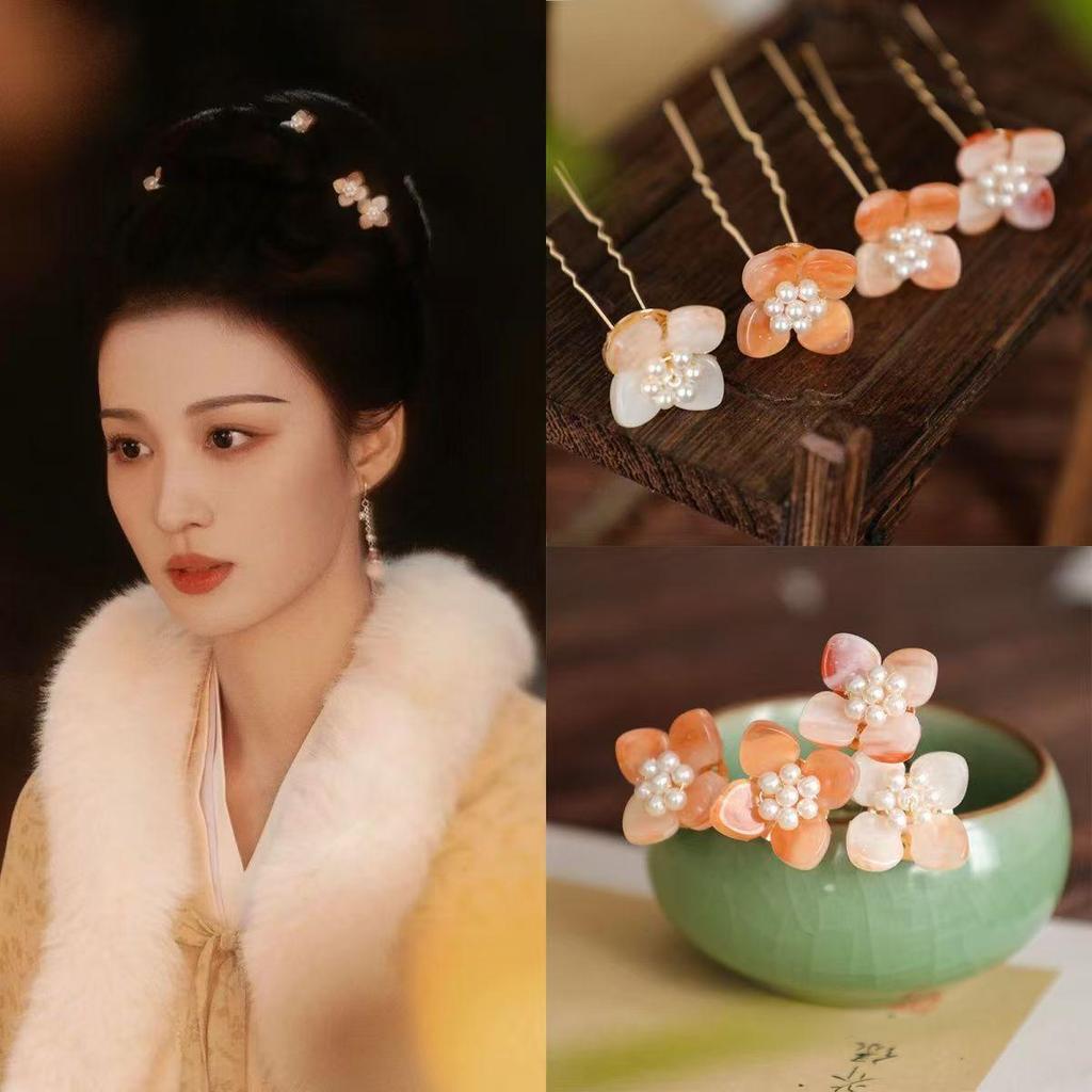 Liu Miantang-Style Hanfu Glazed Blue Hairpin: Ancient Chinese Costume Accessory