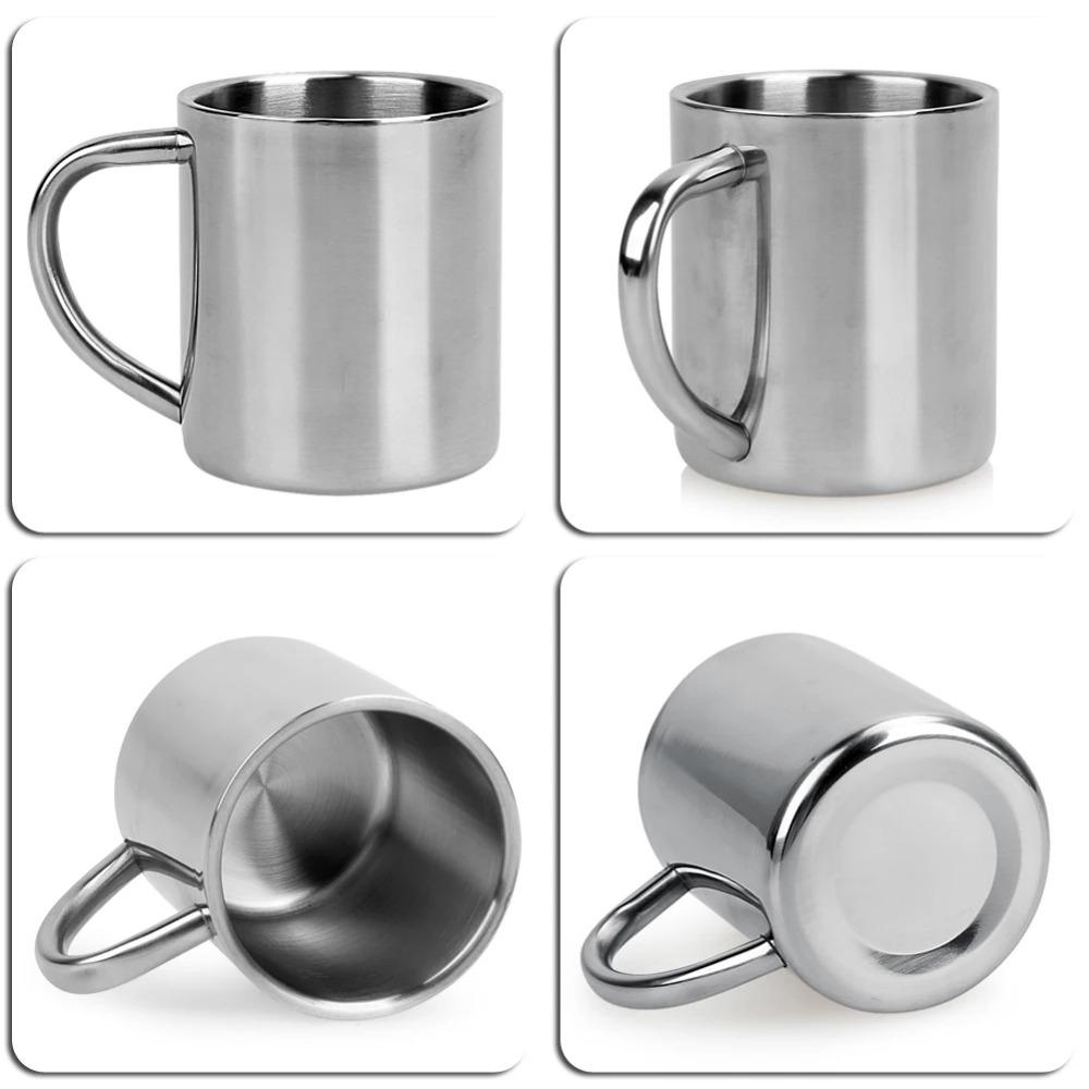 Stainless Steel Mug Coffee Cup Camping Mug Metal Coffee Tea Cup Mug Portable Milk Tea Cup Tumbler Water Mug Outdoor Drinking Cup