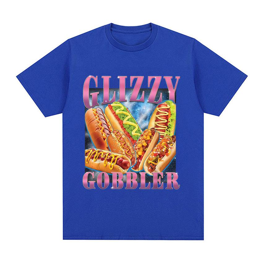 Glizzy Gobbler Funny Dog Meme Graphic T-shirt Men Women Humor Style Short Sleeve Tee Shirt Fashion Oversized Cotton T Shirts