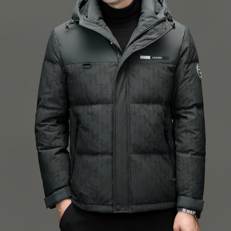 

Мужская зимняя пуховая куртка с капюшоном премиум-класса - Утепленная, теплая и стильная, на пуху белой утки. 195/108A for 185-200 lbs зелёный