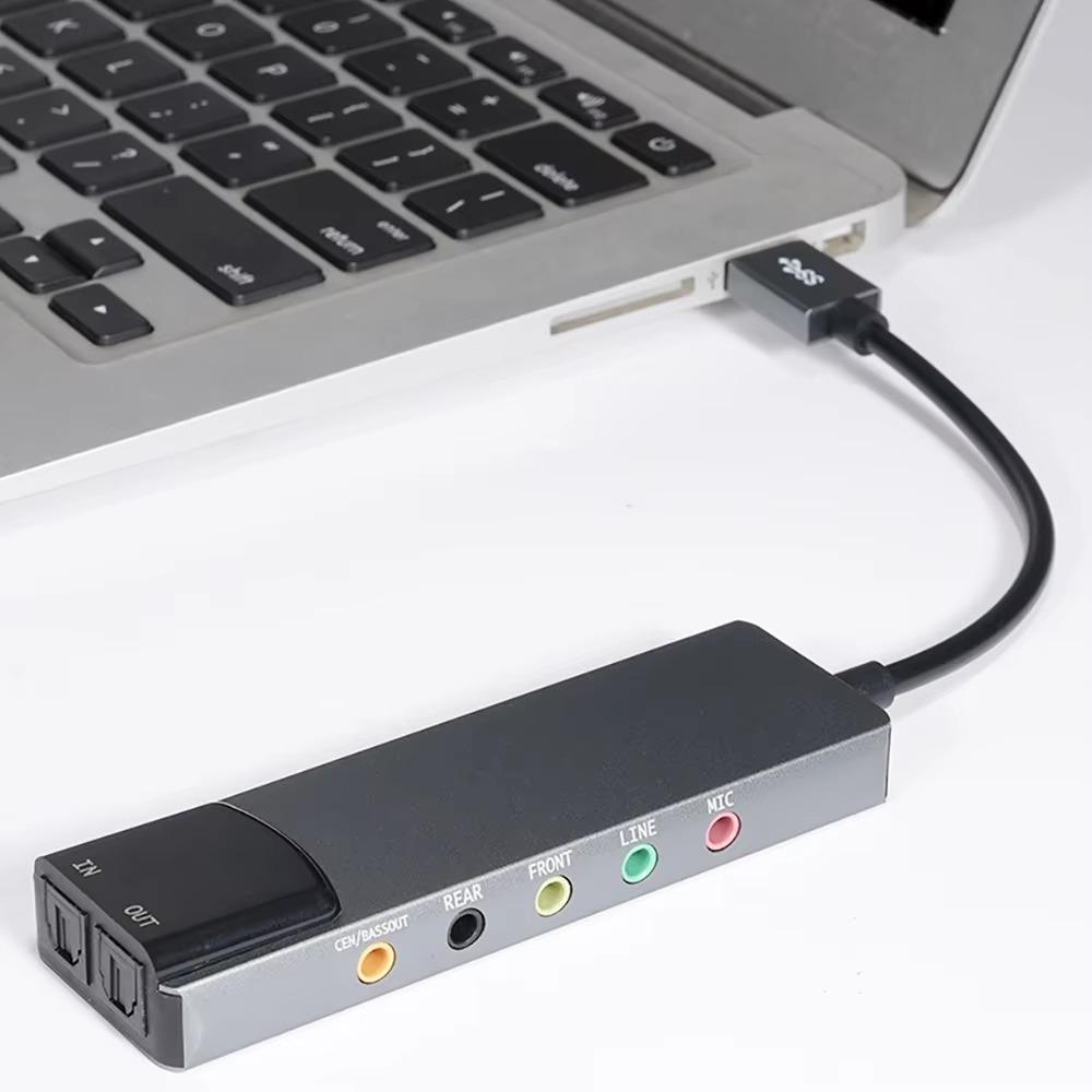 Externe USB-Soundkarte Glasfaser SPDIF-Soundkarte AC-3 DTS-Kopfhöreradapter 7.1 5.1-Kanal-Soundkarte Optischer Adapter für Notebook