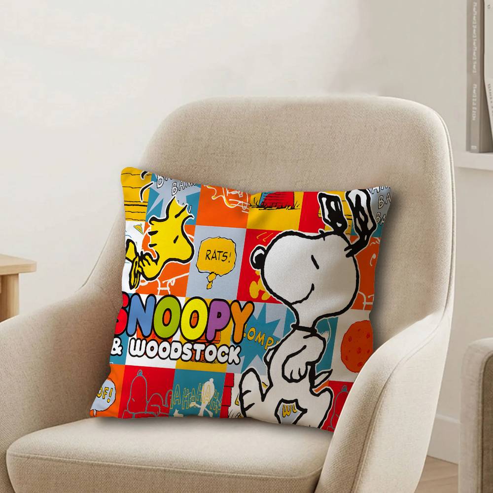 Classic Cartoon Cute SSnoopy Office Cushion Pillowcase Car Cushion CoverXCM Lumbar Pillowcase Sofa Pillowcover
