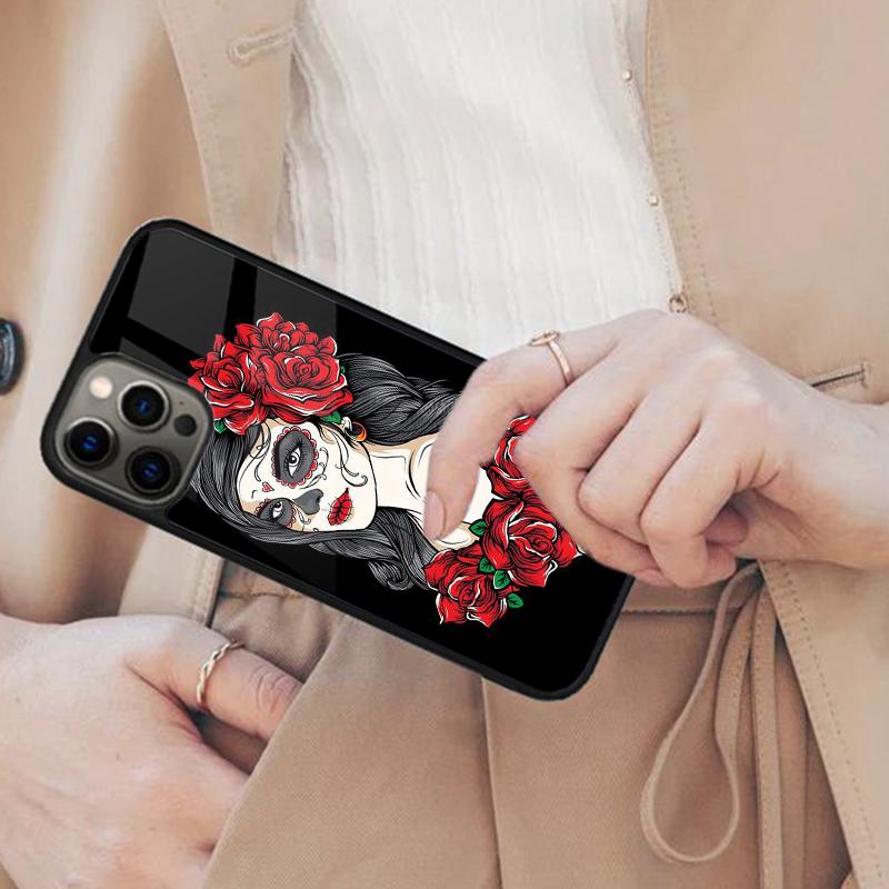 Colourful Mask Mexican Girl La Catrina Magnetic Phone Case For iPhone 17 Air 16 14 13 12 Pro Max 15 Plus Wireless MagSafe Cover