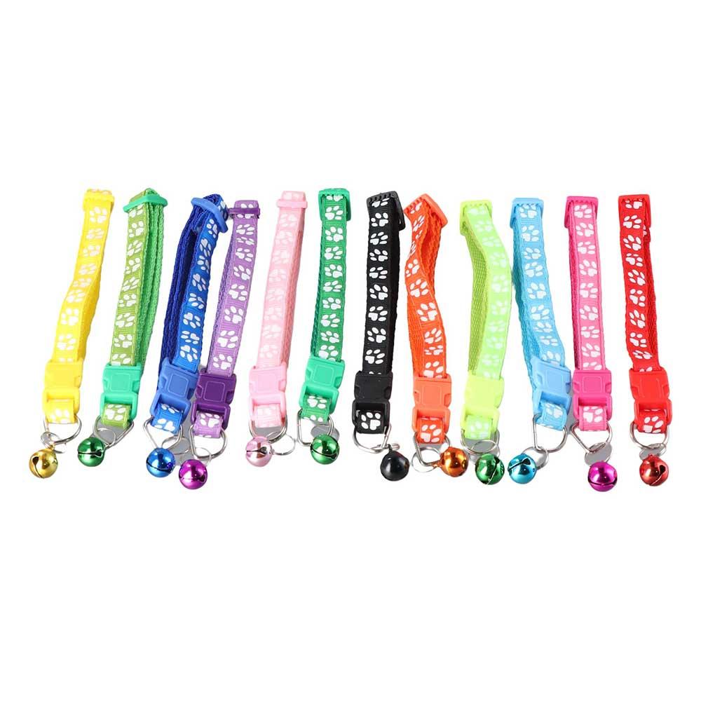 With Bell For Puppy Kitten Cat Paw Print Pet Supplies Cat Necklace Grooming Accessories Pet Collar