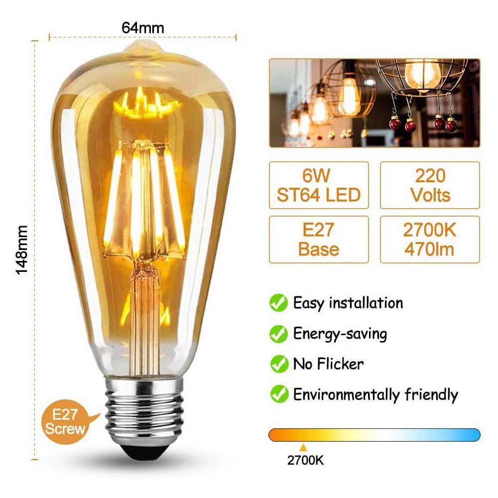 2W 4W 6W 8W 12W Crystal Light Bulb ST64 Light Bulb Hot LED Bulb  Home Decoration