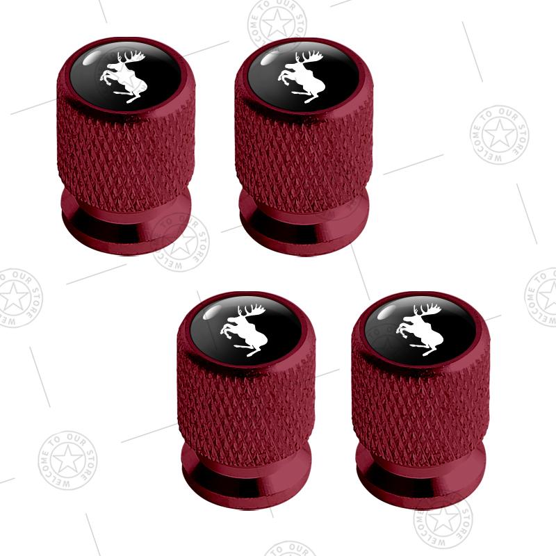 4pcs Prancing Deer Logo Car Wheel Tire Valve Caps Air Stem Aluminum Accessories For Volvo Moose Test R Design XC40 XC60 S90 V60