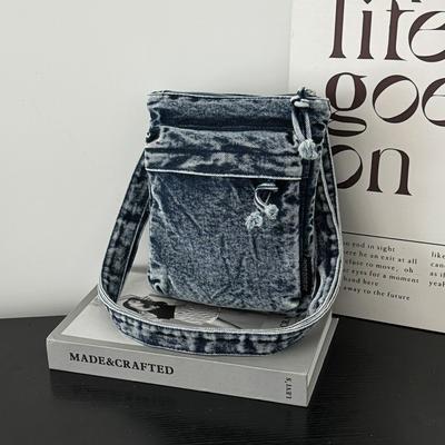 Modische Handy-Tasche Gewaschene Single-Shoulder Crossbody-Tasche Denim Einfache Crossbody-Tasche