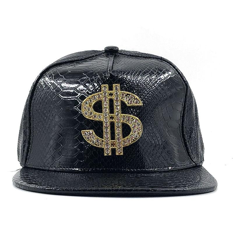 Leather Hat Dollar Label Hat Women's Tide Baseball Hat Men's Alligator Leather Hip Hat Flat Rim Hat Street Dance Hat