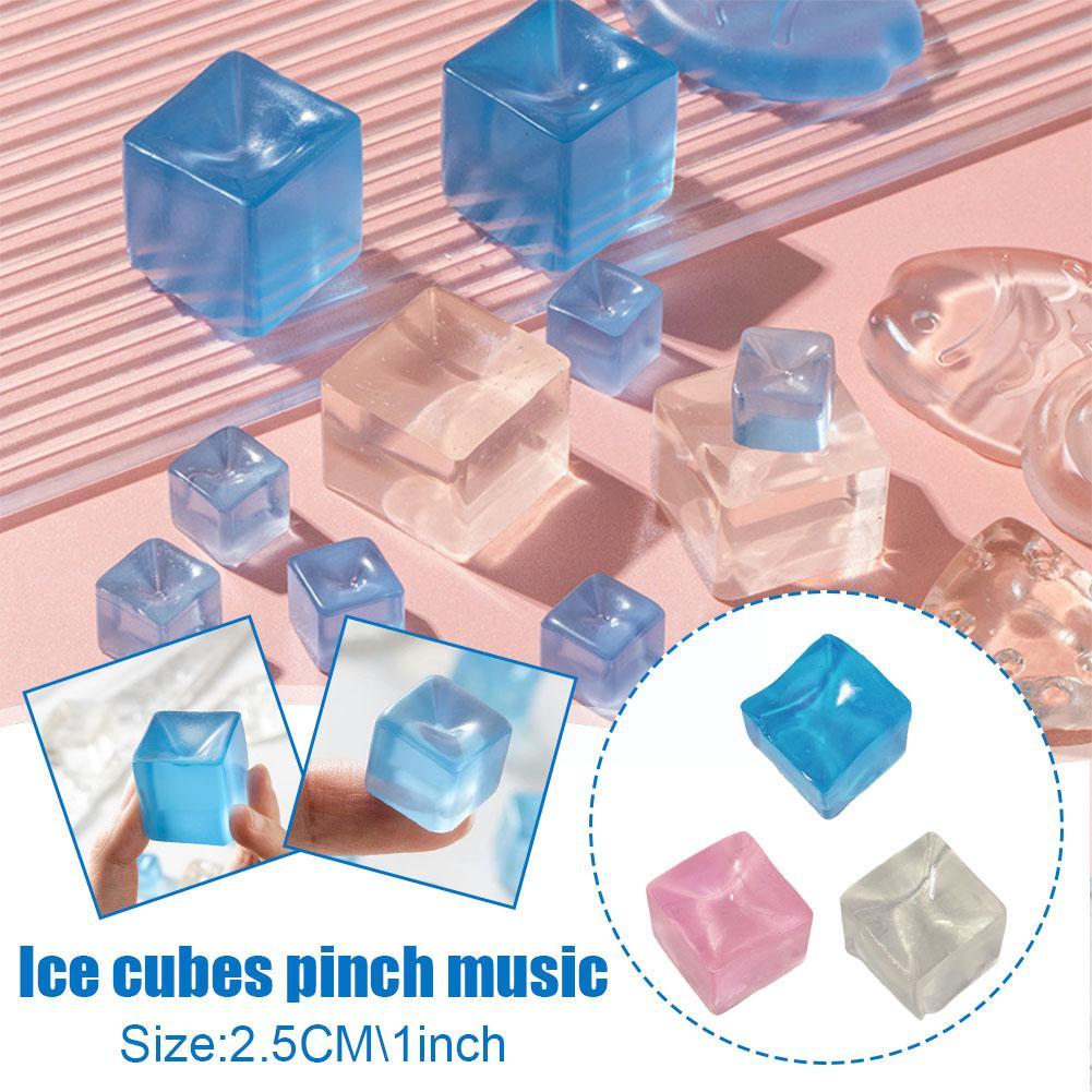 Mini Blocco di Ghiaccio in TPR Giocattolo Pallina Antistress Novità Decompressione Trasparente Fidget Giocattoli da Spremere Cubo Giocattolo Squee R9R6