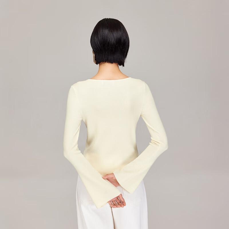 VEROMODA Wool Blend Asymmetric Collar Knit Top