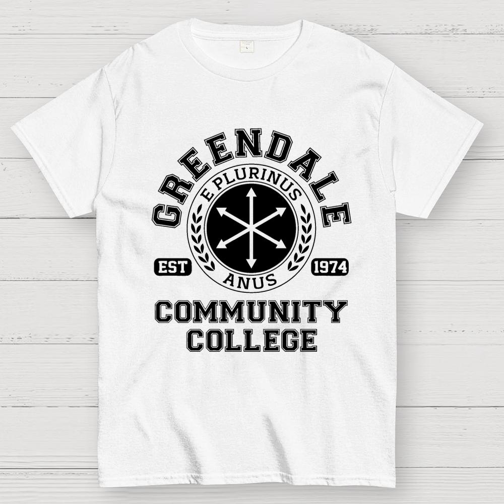 Camiseta Casual de Verano Unisex 100% Algodón Fresca Holgada de Greendale Community College